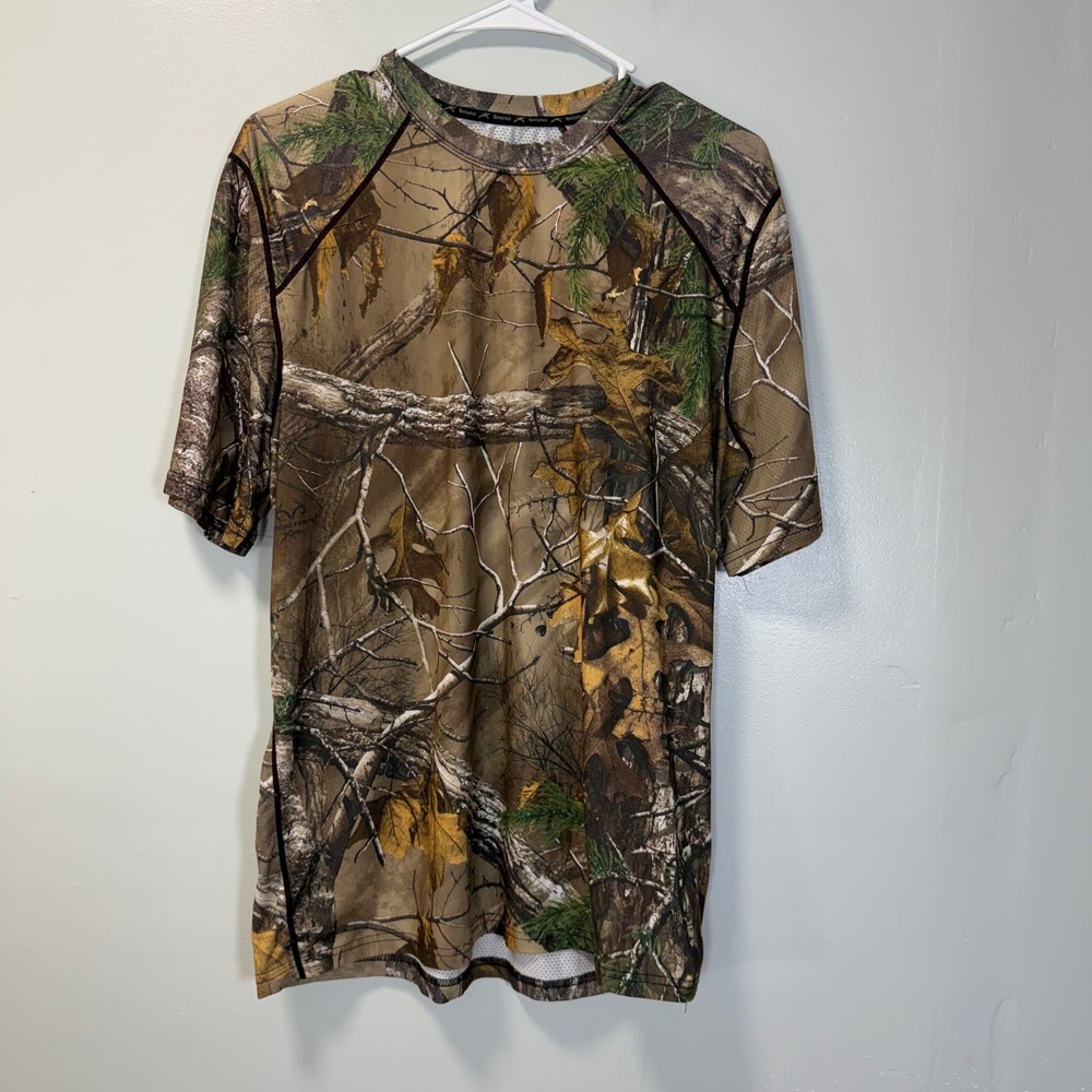 Terramar Mens Realtree Xtra Camo Performance Short Sleeve Shirt